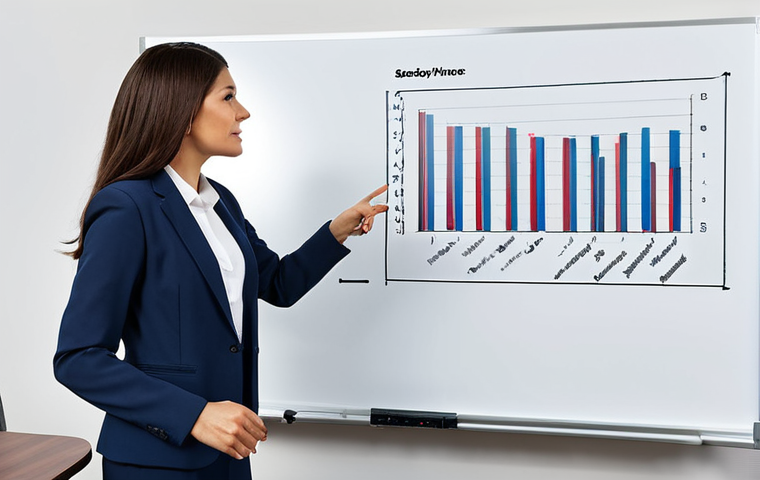 **

A professional woman, fully clothed in a modest business suit, giving a presentation in a modern office setting. She is confidently gesturing towards a whiteboard with charts and graphs. Appropriate attire, safe for work, perfect anatomy, correct proportions, professional setting, family-friendly.

**